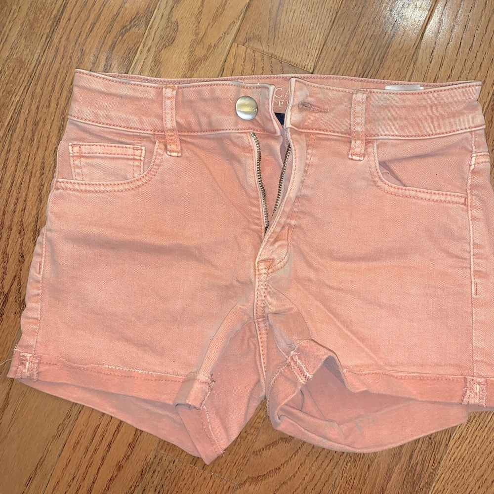 American Eagle High-Waisted Orange Shorts